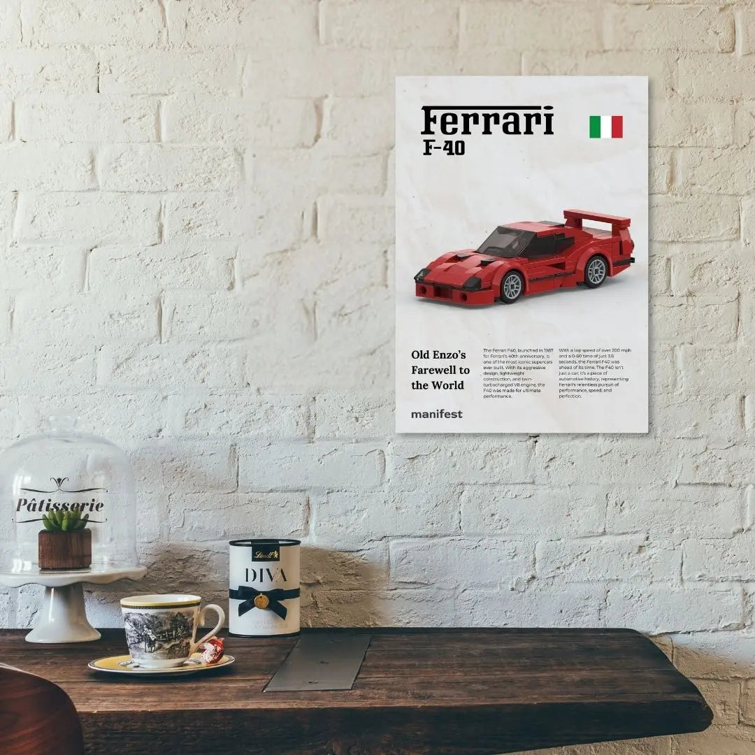 Ferrari F40 Metal Poster