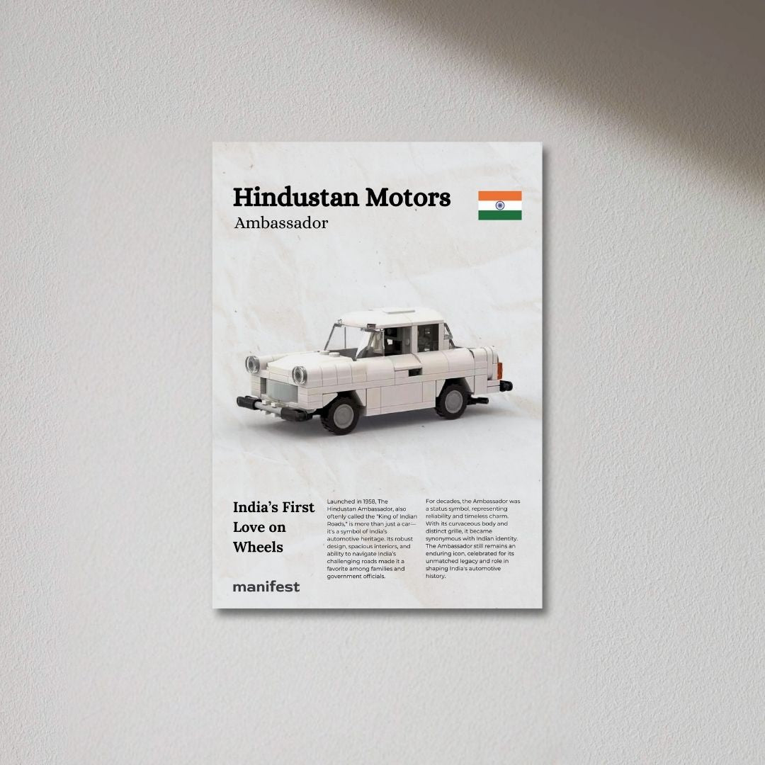 Hindustan Ambassador Metal Poster