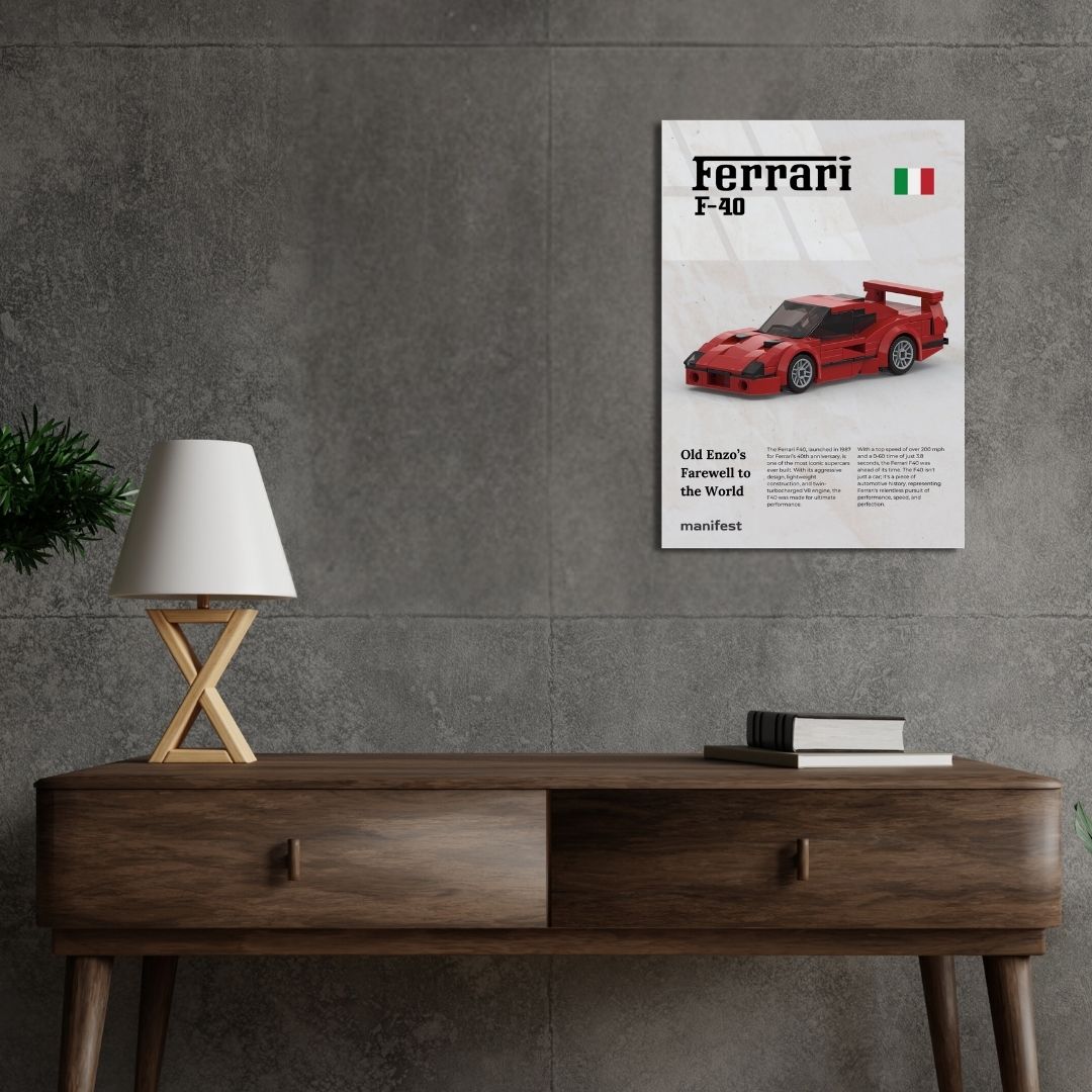 Ferrari F40 Metal Poster