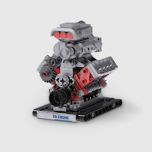 V8 Engine building brick model - front view