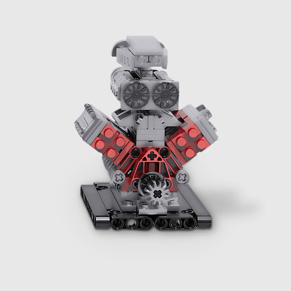 V8 Engine building brick model - back view