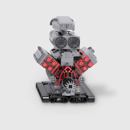 V8 Engine building brick model - back view