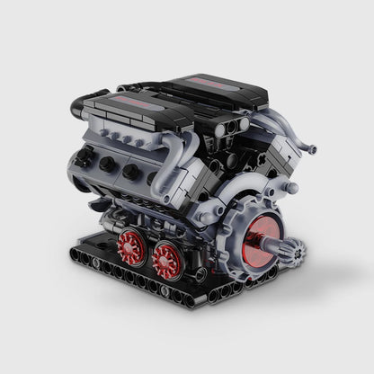 W16 Engine building brick model - rear three-quarter view