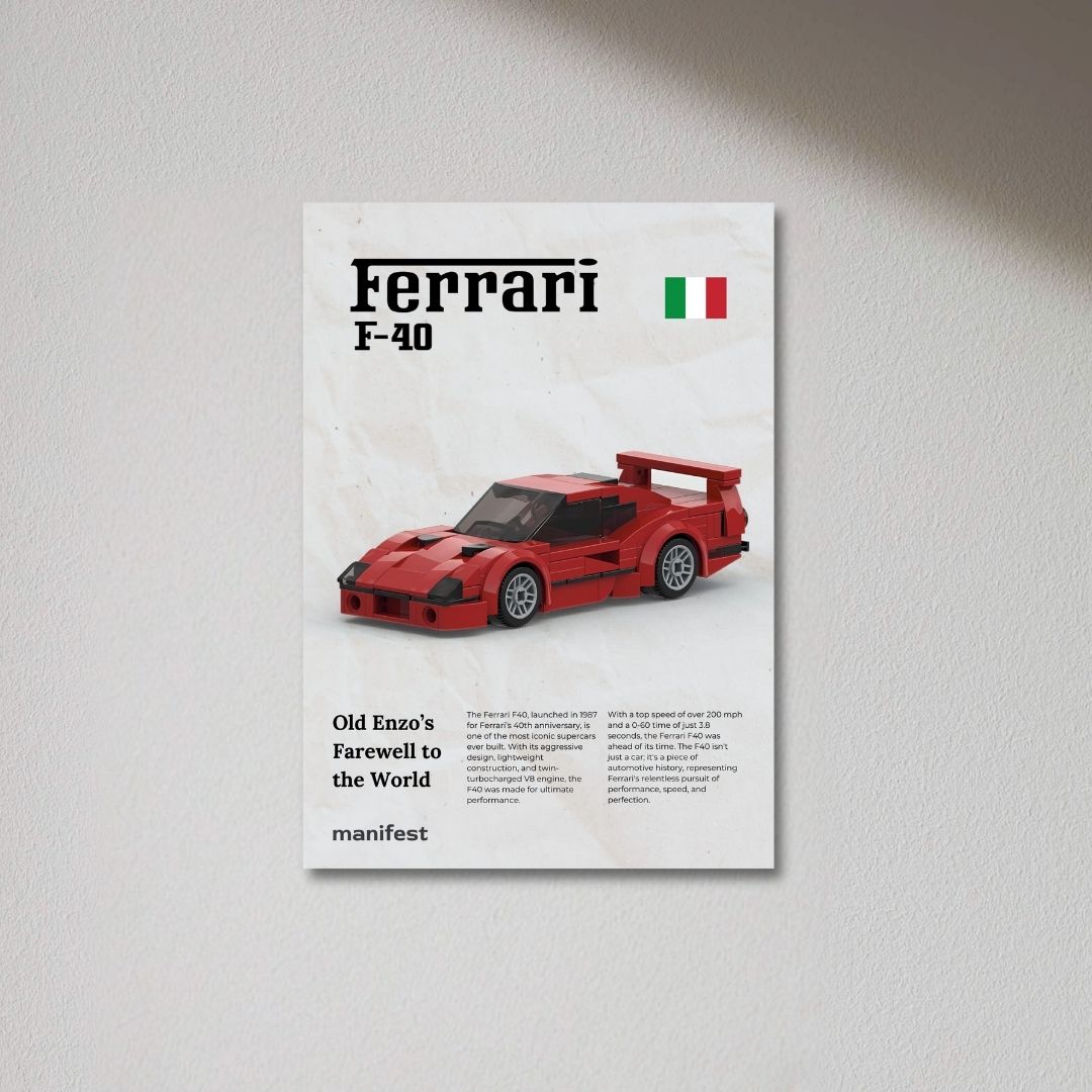 Ferrari F40 Metal Poster